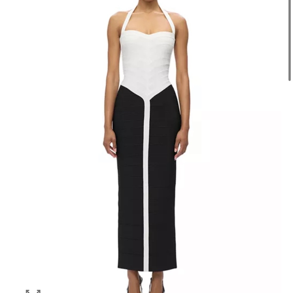 Herve Leger Iris Gown in Alabaster Black